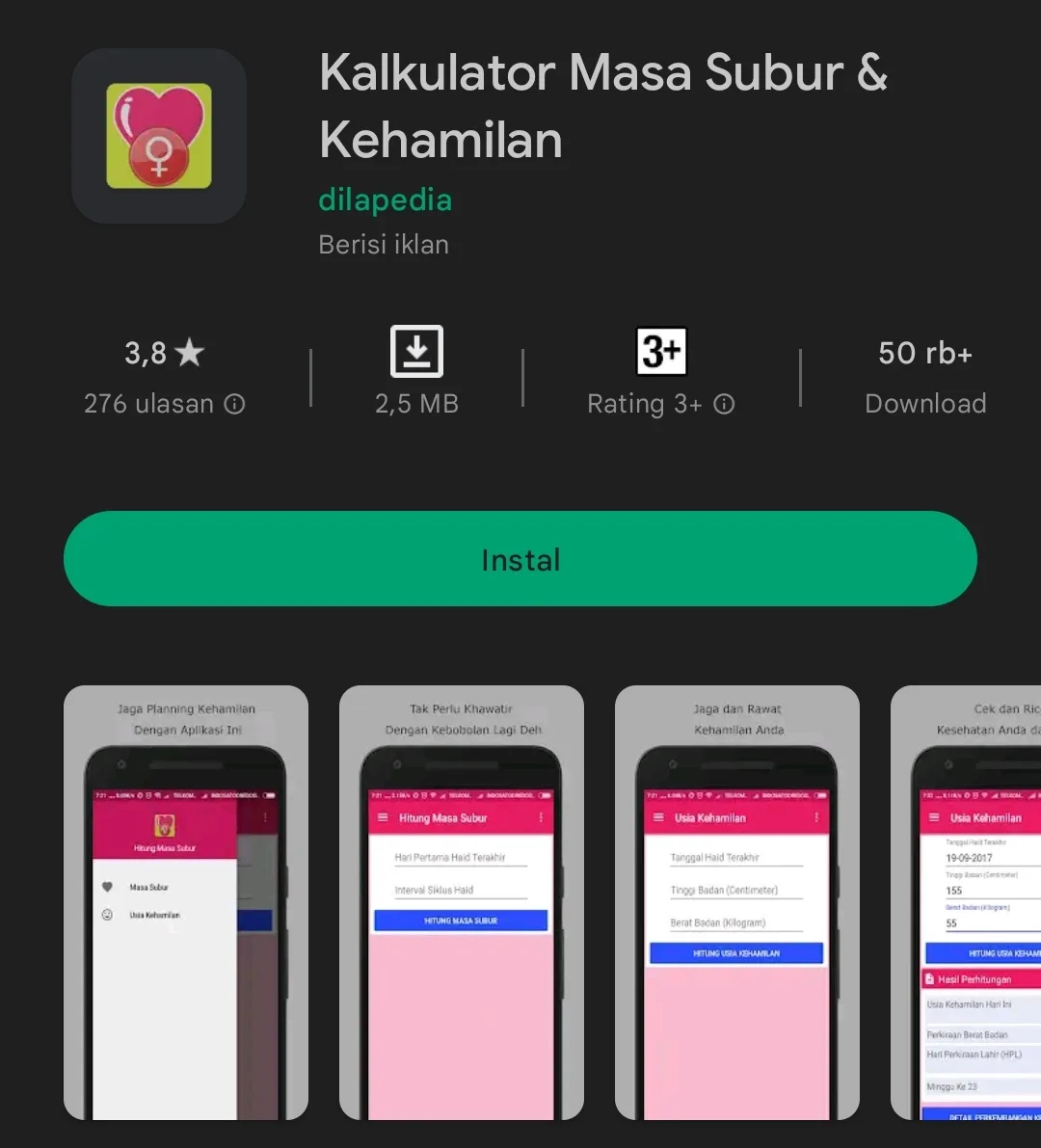 Tabel Ringkasan Metode Cara Menghitung Masa Subur
