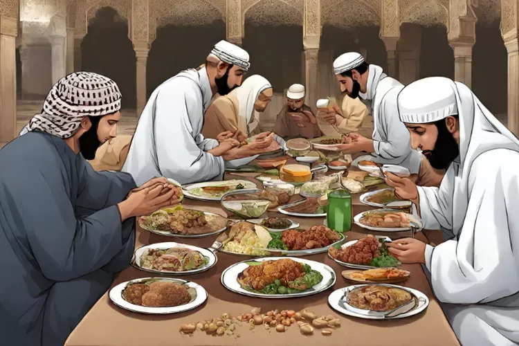 adab makan dan minum dalam islam - Posisi Tubuh: Makan Minum Sambil Duduk Hadist sebagai