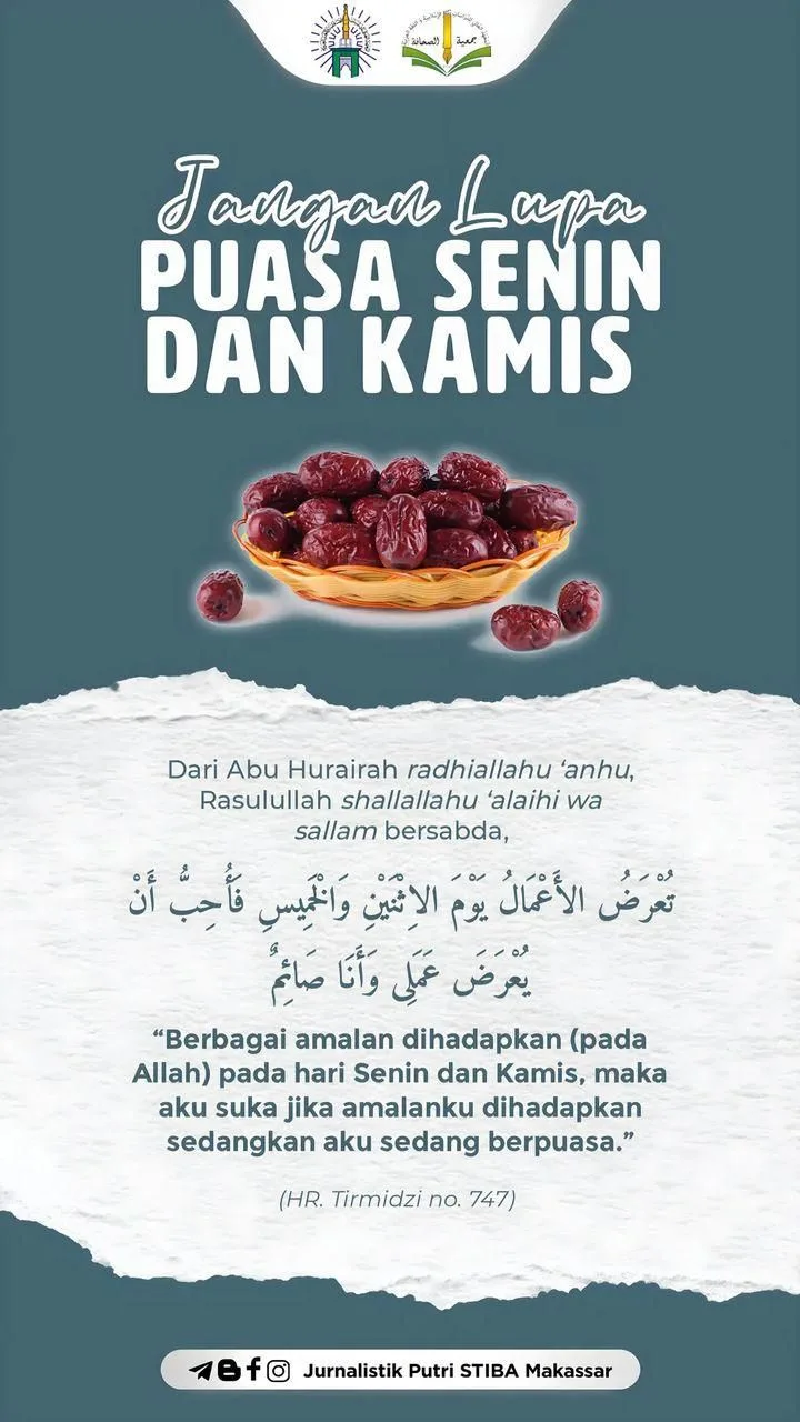 kebiasaan puasa senin kamis - Tabel Ringkasan Manfaat Puasa Senin Kamis bagi Muslimah